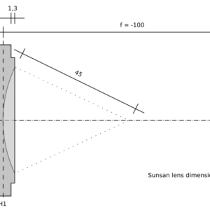 Sunsan lens glas planoconcaaf f=-100mm D=38mm